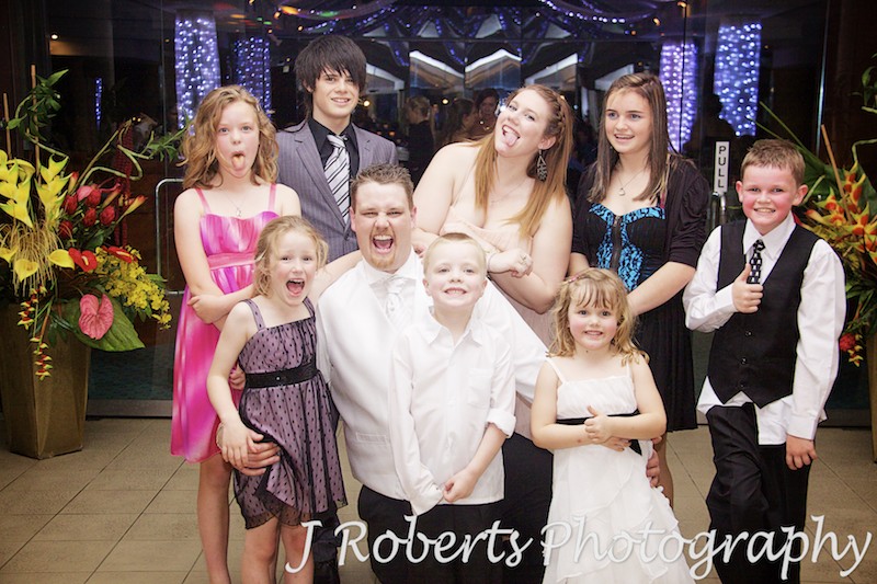 Groom with nieces and nephews - wedding photography sydney